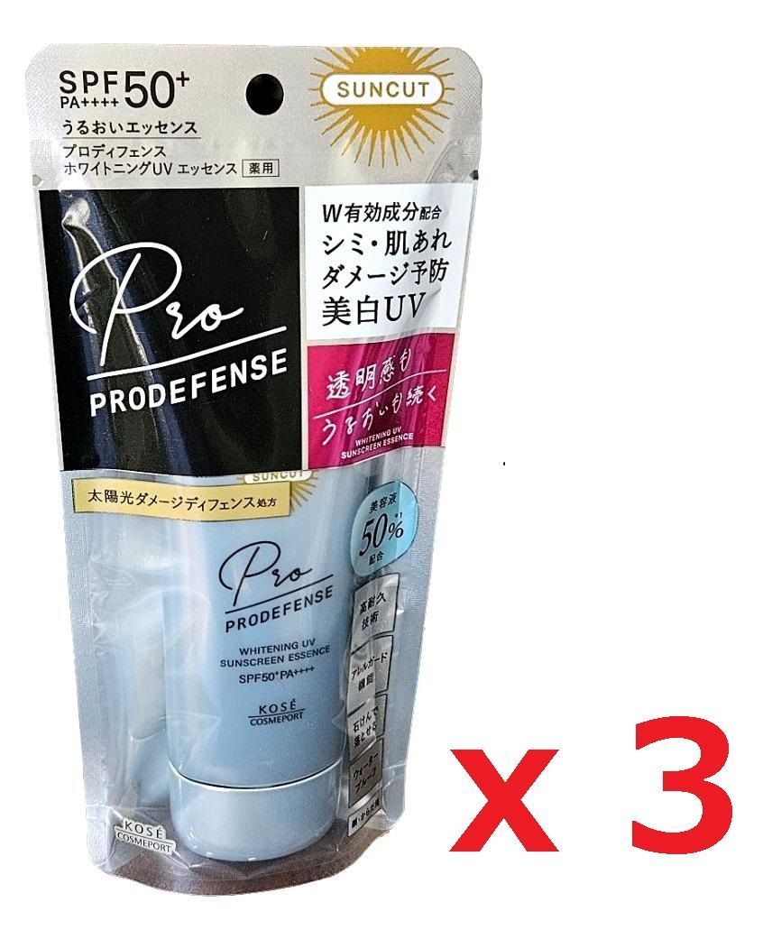 KOSE サンカット プロディフェンス ホワイトニング 日焼け止め UV エッセンス シミ 肌あれも防ぐ 90g 無香料 3個セット