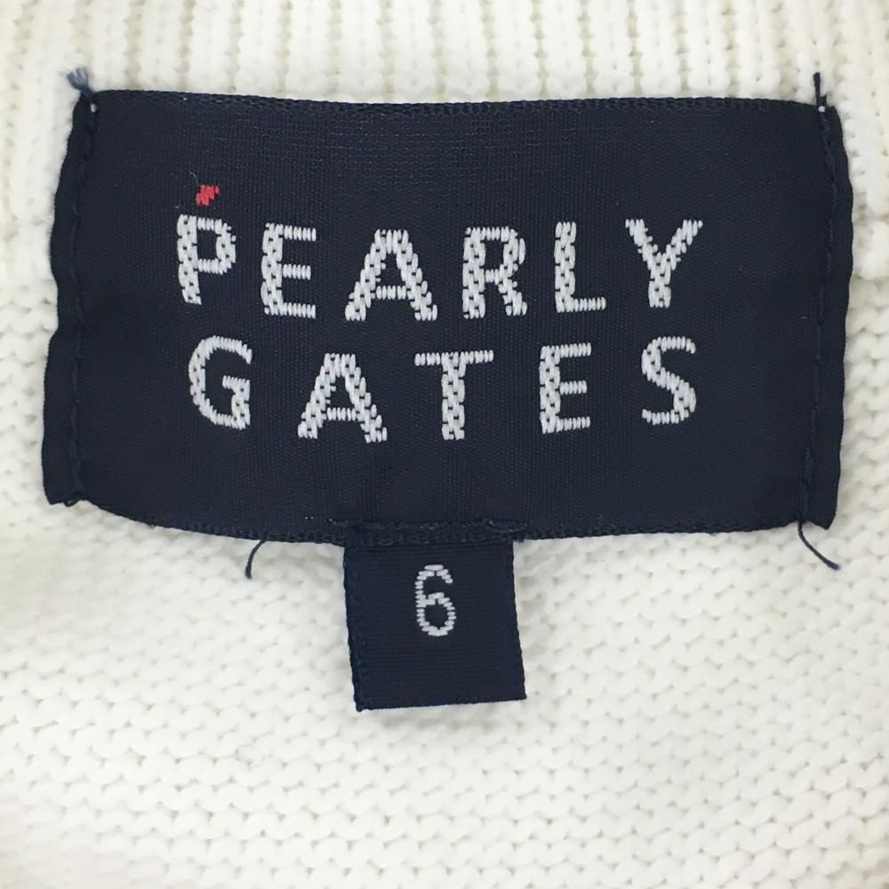 美品】パーリーゲイツ ニットジャケット 白×ネイビー バイカラー