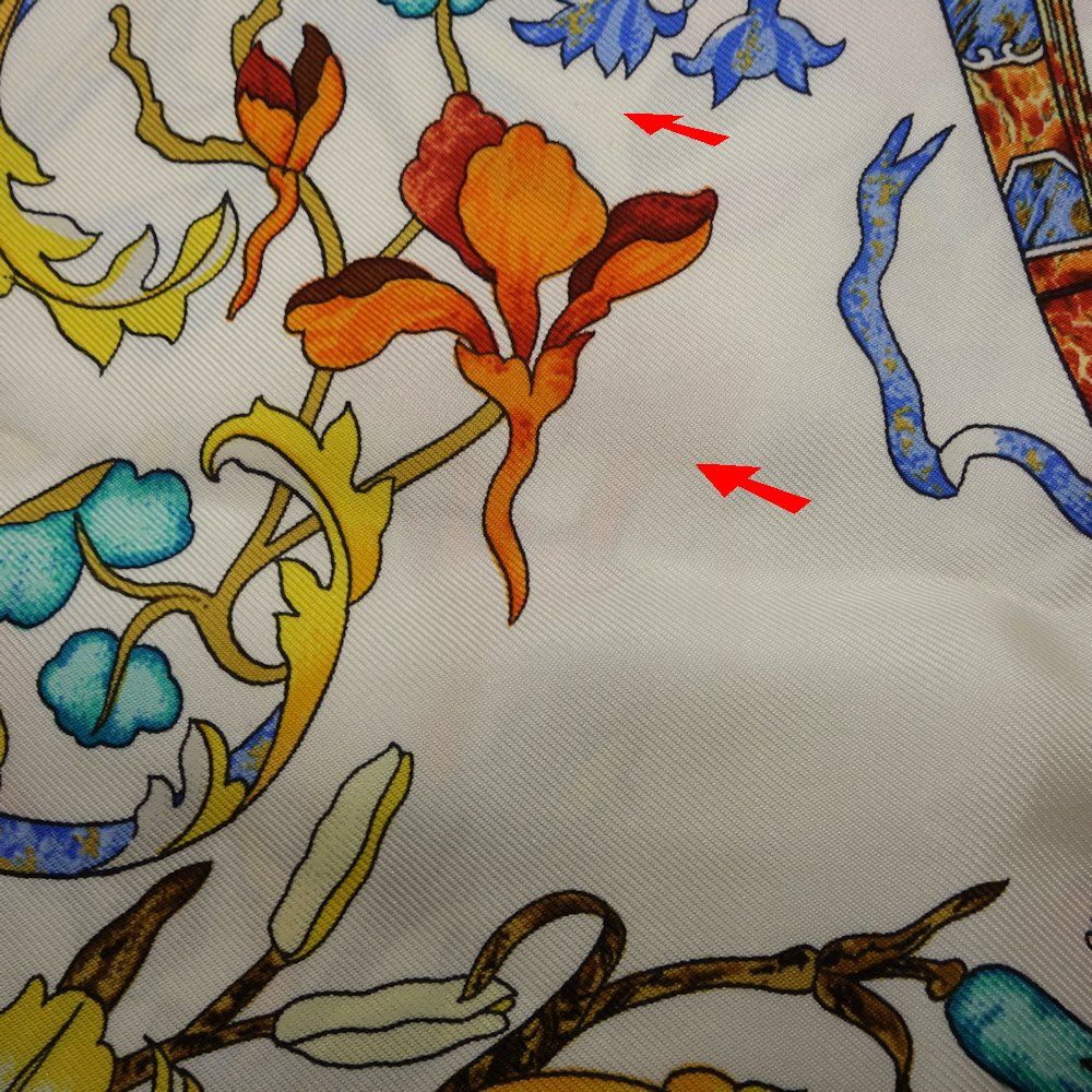 HERMES エルメス スカーフ カレ90 東洋の石と西洋の石細工 PIERRES D