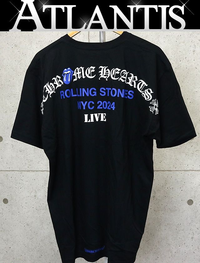 CHROME HEARTS 銀座店 クロムハーツ 2024 リップ＆タン ローリングストーンズ限定 Tシャツ 半袖 メンズ size:XL 黒×青 95431