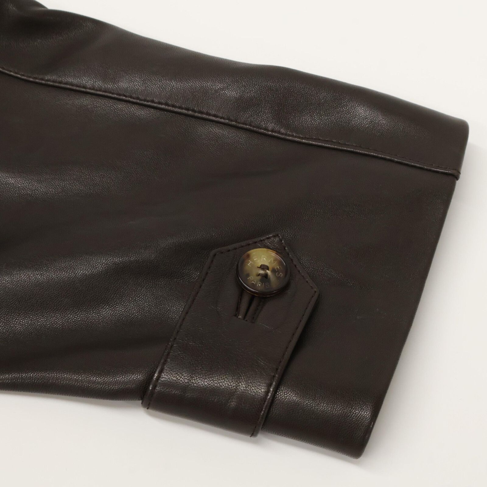 HERMES エルメス　フレンチカーフ　レザージャケット　48 ヴェールグリス HERMES エルメス フレンチカーフ レザージャケット 48 ヴェール