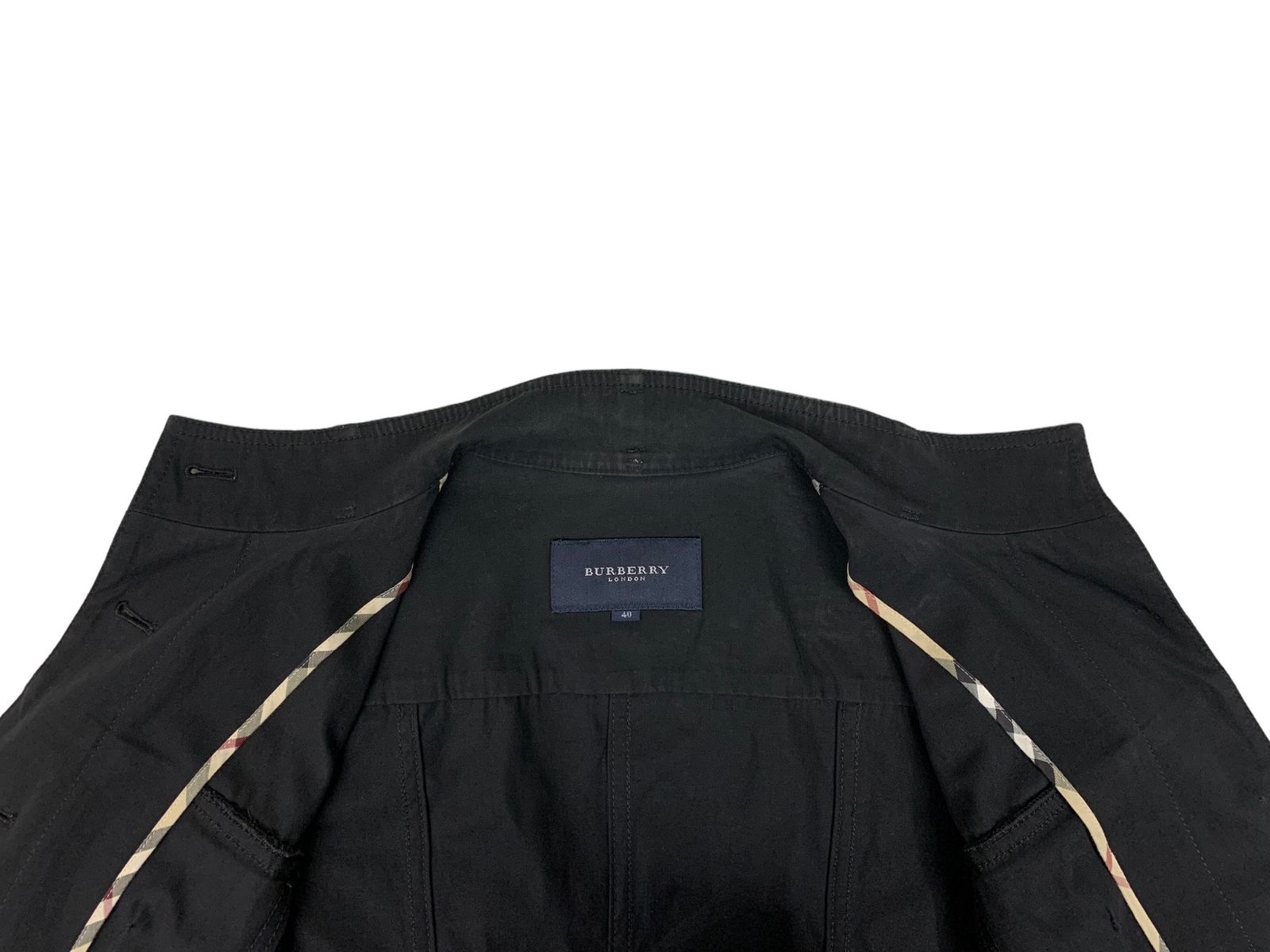 Burberry London ブラック デニムジャケット ノバチェック M BURBERRY