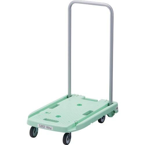 2営業日で発送 TRUSCO トラスコ中山 TRUSCO 樹脂台車 こまわり君 省音G車輪 600X390 グリーン code 8186975