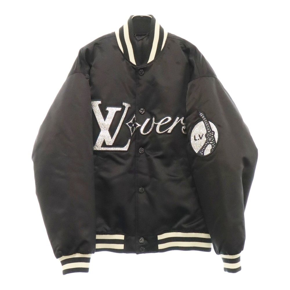 LOUIS VUITTON (ルイヴィトン) 24SS エンブロイダードナイロンベースボールブルゾン ジャケット RM241 GPD HQB71E ブラック