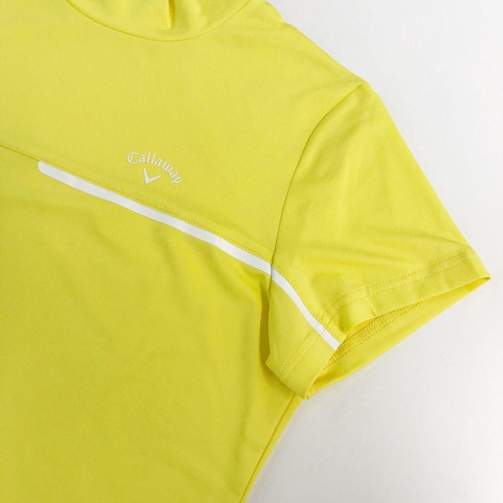 サイズ：M CALLAWAY キャロウェイ 2022年 ハイネック 半袖Tシャツ ボーダー イエロー系 [240101485535] ゴルフウェア メンズ ストスト サイズ：M CALLAWAY キャロウェイ 2022年モデル ハイネック 半袖
