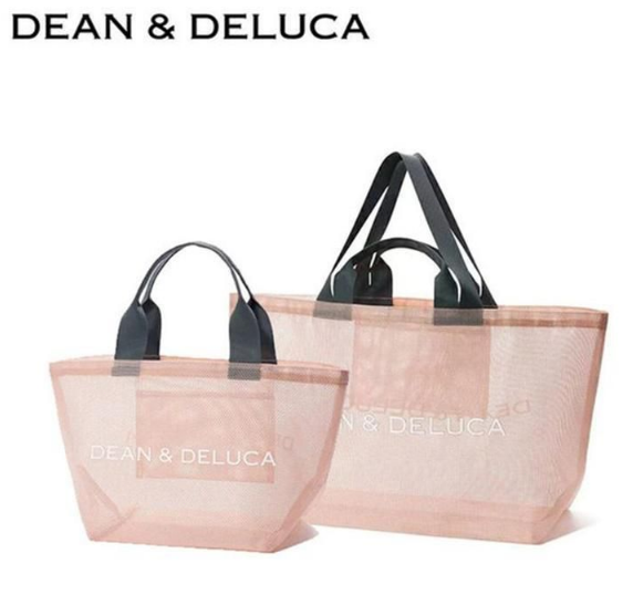 限定2点セット DEAN＆DELUCA ディーン＆デルーカ 夏限定 メッシュ トートバッグ S/Lサイズピンク シーグリーン 海 プール お盆 人気 旅行 送料無料