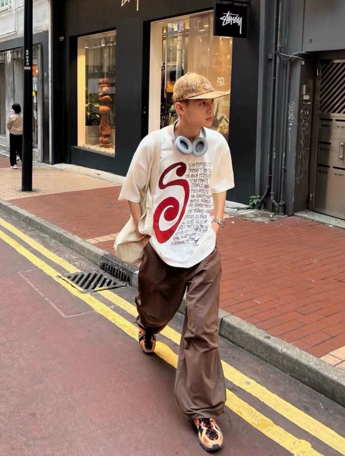 Stussy New Swirl S レタープリント クルーネック 半袖Tシャツ