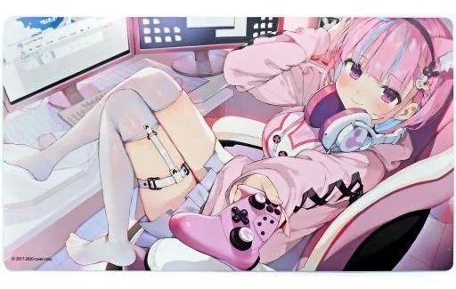 中古】デスクマット [単品] 湊あくあ がおう先生描き下ろし