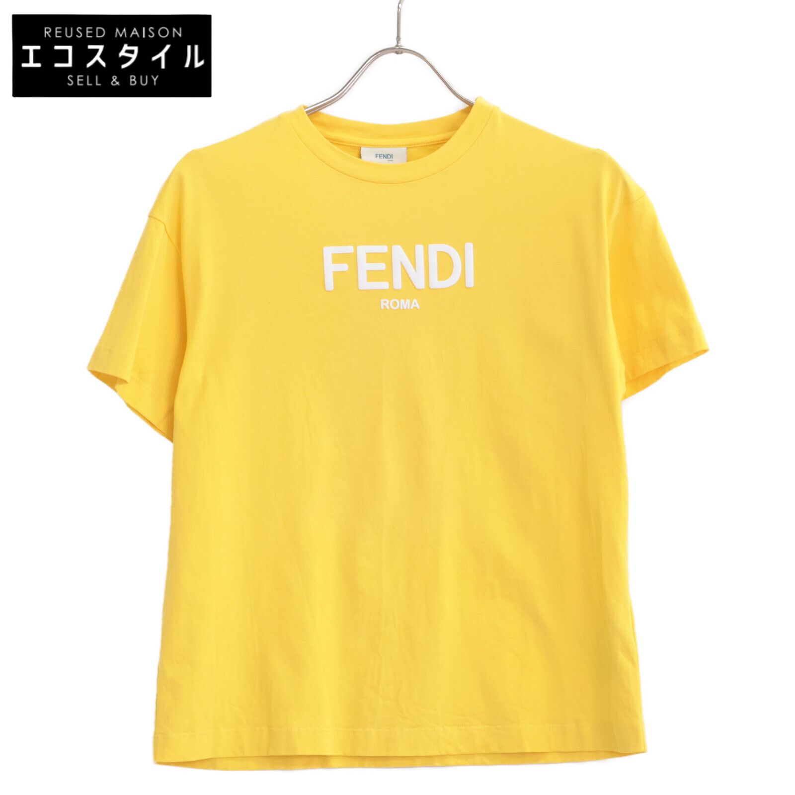 FENDI フェンディ ｲｴﾛｰ JUI137 ﾛｺﾞ Tｼｬﾂ 10A