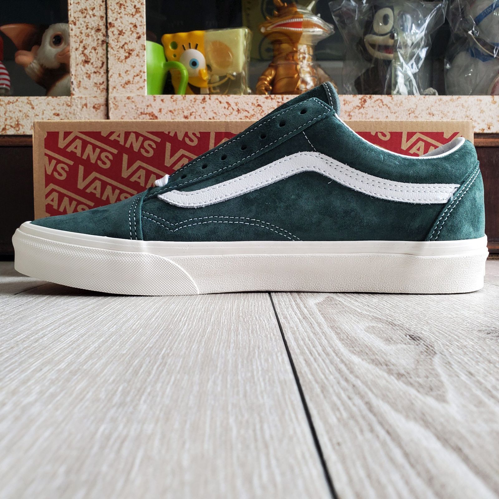 VANSバンズ■新品未使用 2022年 USA企画 廃版 限定 Pig Suede Collection Jungle Green OLD SKOOL オールドスクール US10H JP28.5 緑 本革 オールスエード 定価10450