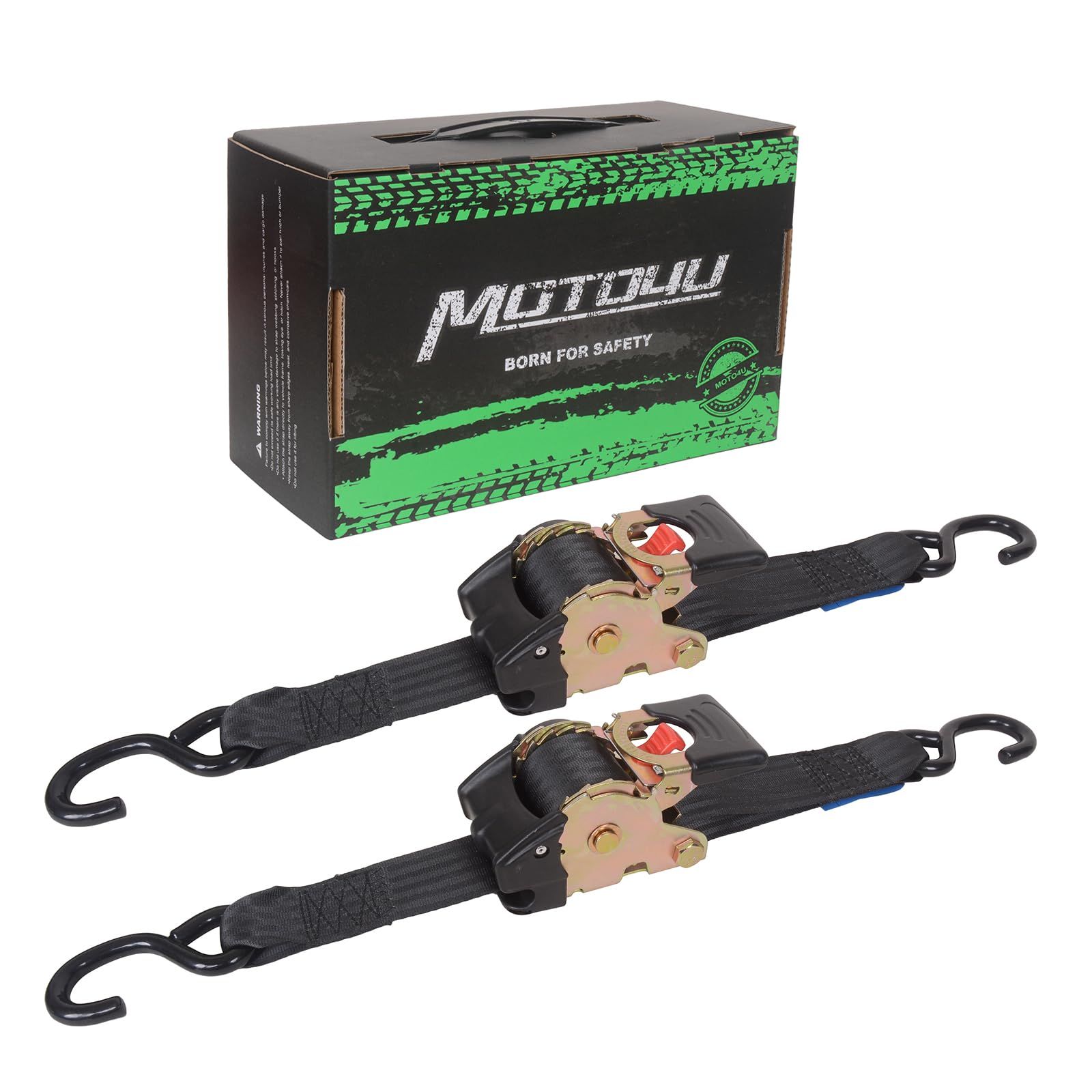 MOTO4U タイダウンベルト 自動巻 2本セット 50mm x 3m ラチュットベルト 固定ベルト 荷締めベルト