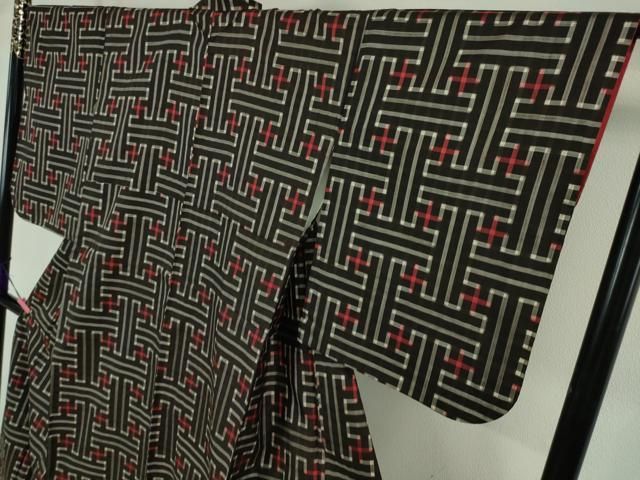 平和屋本店□希少 本場大島紬 龍郷絣 秋名バラ 逸品 DZAA5589kh5  