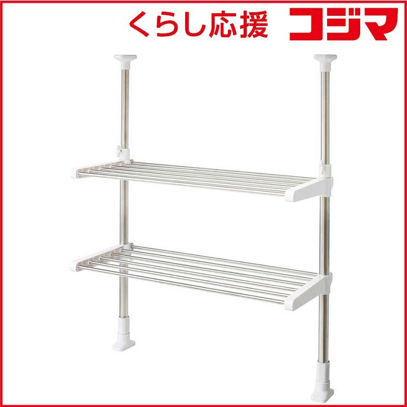 新品 未開封 】 平安伸銅工業 突っ張りキッチンラック 棚2段 高さ62 