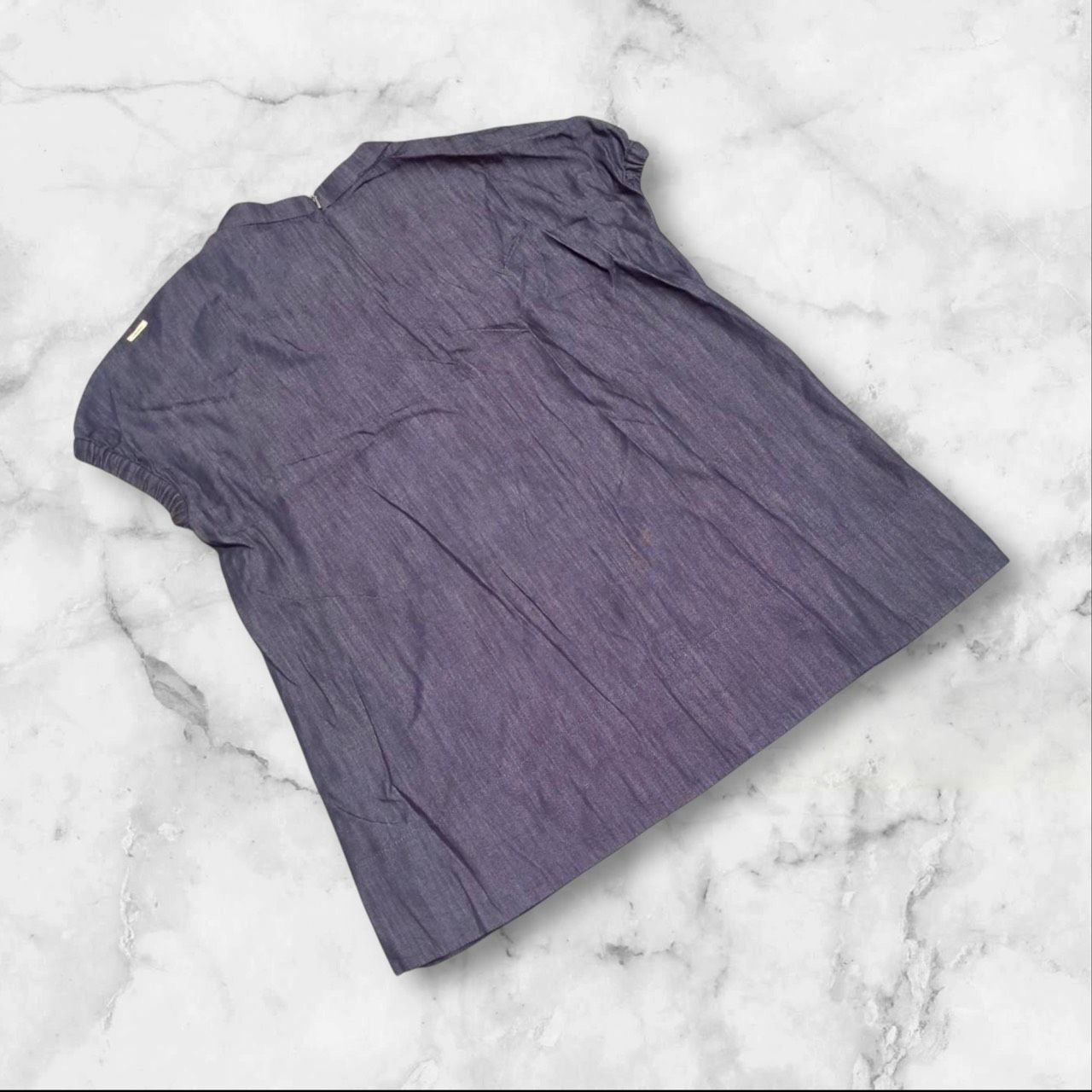 エスマックスマーラ 40 トップス デニム調 フレンチスリーブ カジュアル