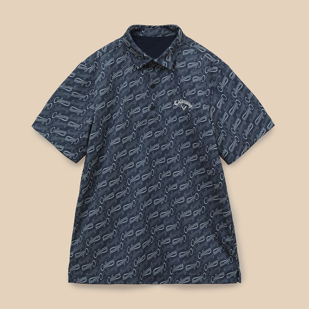 Callaway ゴルフメンズウェア 夏 ゴルフスポーツ 吸汗速乾 半袖 ファッション Tシャツ ポロシャツ 青