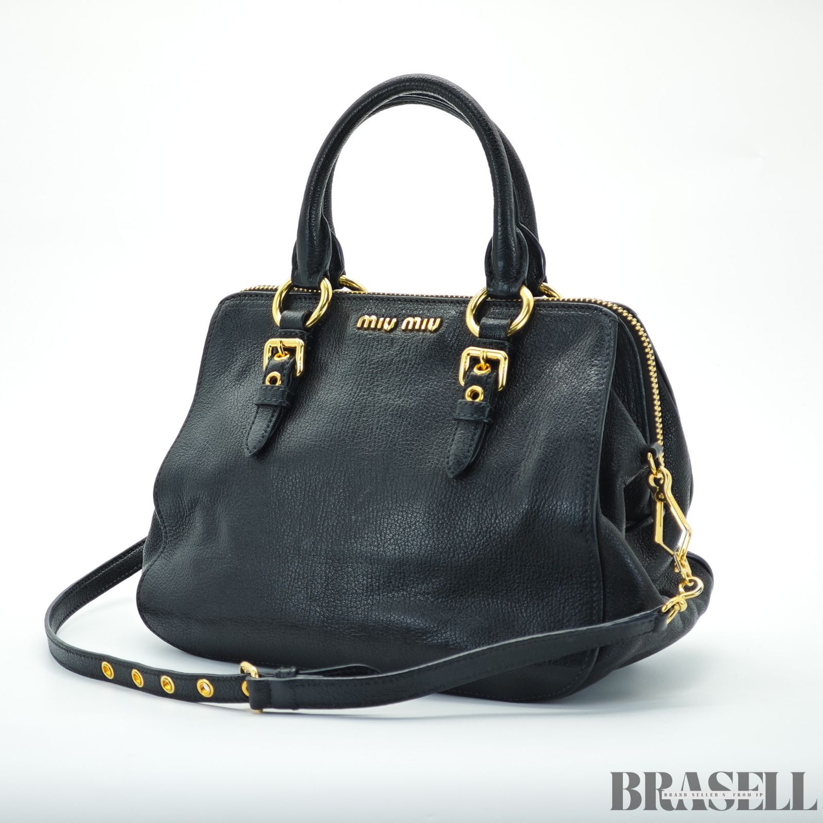 MIUMIU miumiu ミュウミュウ マドラス 2way バッグ ネイビー ミュウ