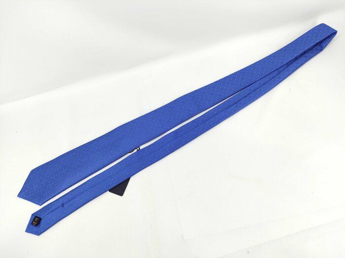 LOUIS VUITTON ルイヴィトン ネクタイ モノグラム M75941 ブルー シルク メンズ 刺繍 ドット ♥展示品