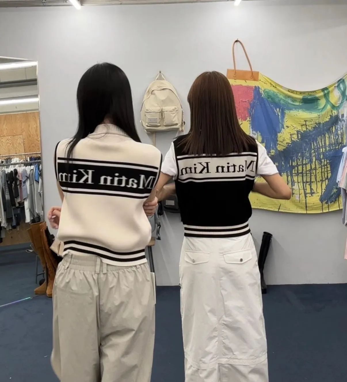 韓国 Matin Kim マーティンキム 大人気 ニットストライプジップ