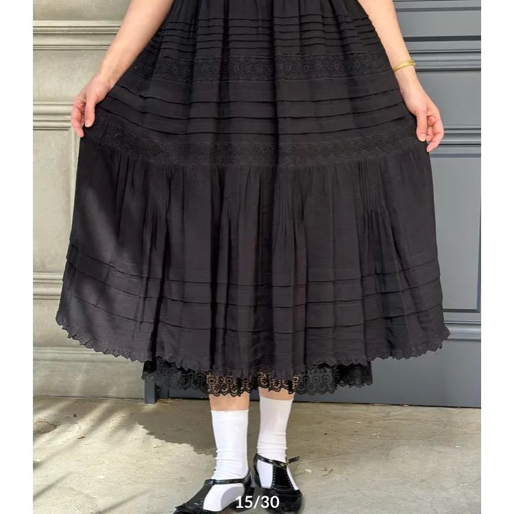 新品】yukiemon ユキエモン リボンクレープジャンスカ（M）ブラック