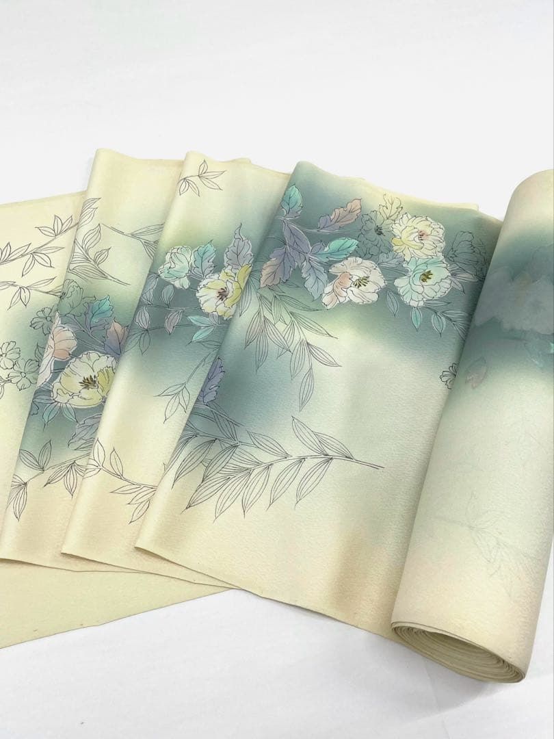 小紋 紋意匠 手染め グラデーション 松岳 正絹 反物 hondaya_7-28