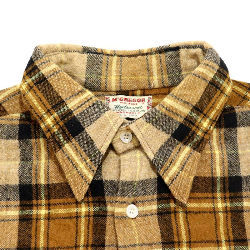 60s USA製 vintage McGregor チェック柄 ウール 長袖シャツ メンズ