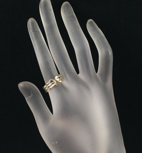 カルティエ リング 2C ドゥーブルC C2スリーカラー SM 54号 K18YG/WG  