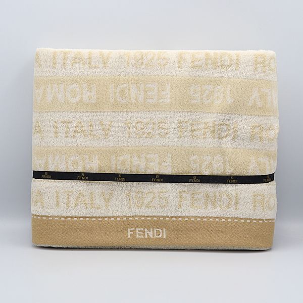 箱付き 美品 フェンディ バスタオル ズッカ柄 綿100％ ブラウン