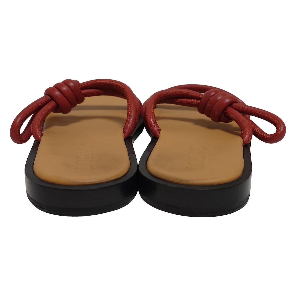 LOEWE ロエベ サンダル 36 レディース - ブラウン×黒×ベージュ アウトソール張替済 レザー KIN-KAAI_COM