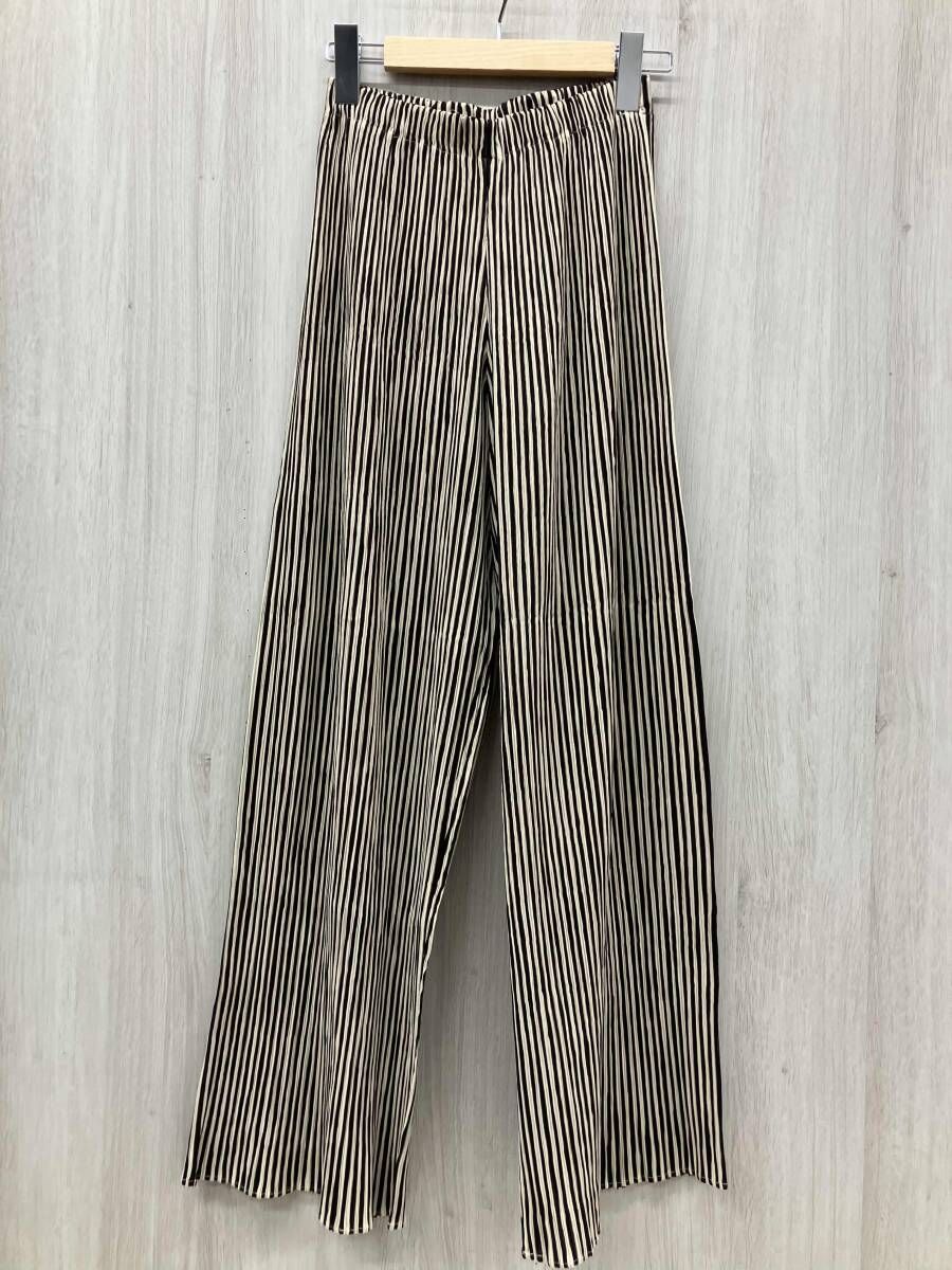 プリーツパンツ イッセイ ミヤケ ストライプ サイズM