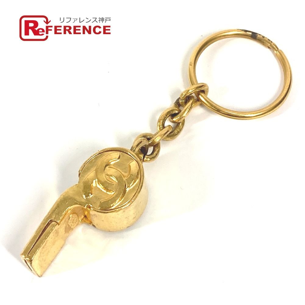 CHANEL シャネル キーホルダー CC ココマーク ホイッスル 笛 メタル