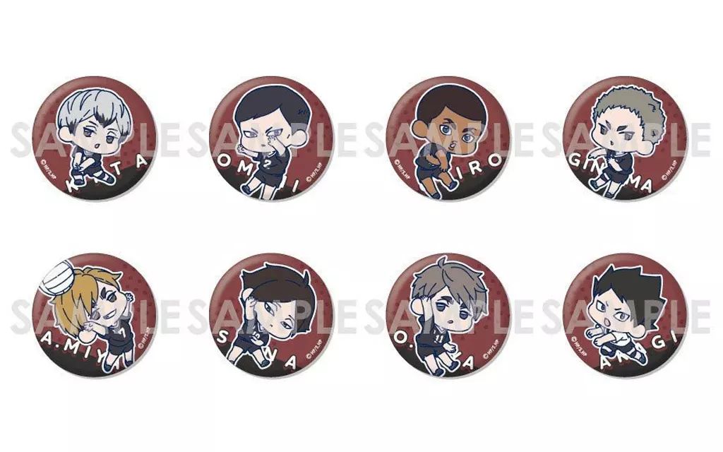 中古】バッジ・ビンズ 全8種セット 「ハイキュー!! わちゃっと