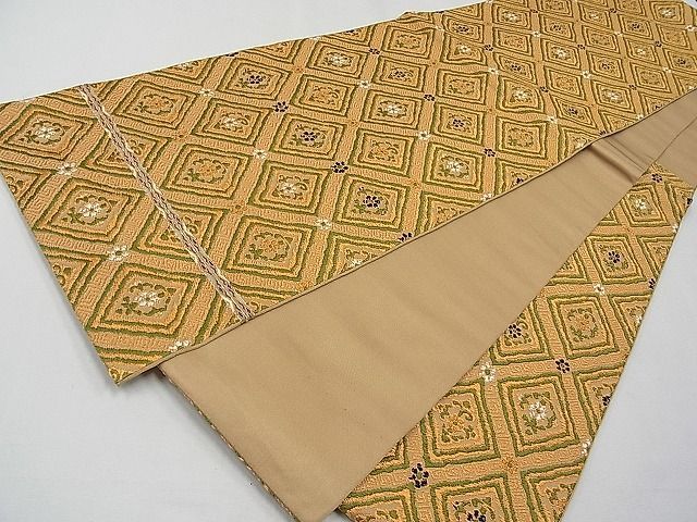 平和屋本店□最高級 龍村平蔵製 六通柄 本袋帯 唐織 弘仁菱文錦 逸品  