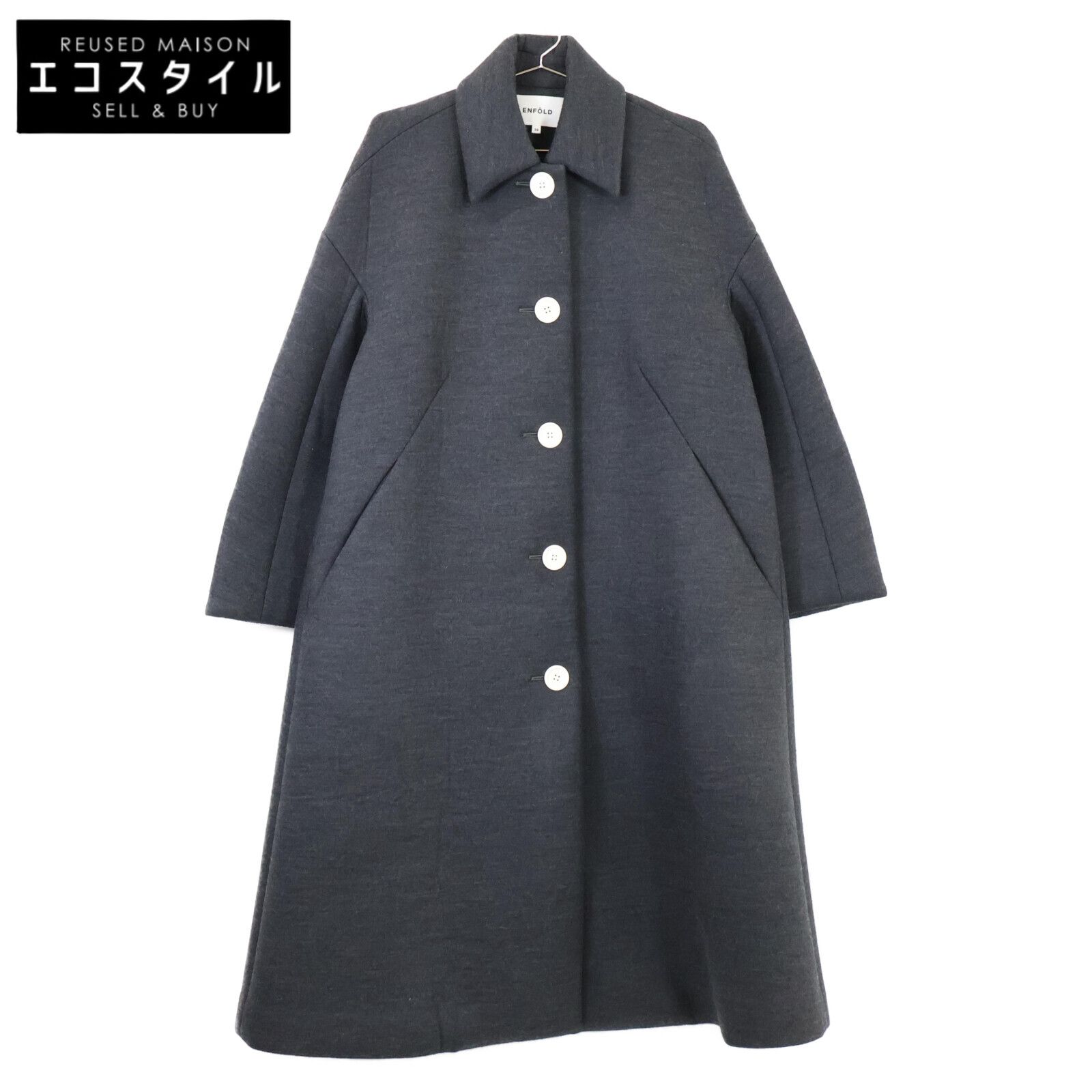 ENFOLD エンフォルド 22AW ｸﾞﾚｰ ｳｰﾙﾎﾞﾝﾃﾞｨﾝｸﾞｽﾃﾝｶﾗｰﾌﾚｱｺｰﾄ 36 - メルカリ 