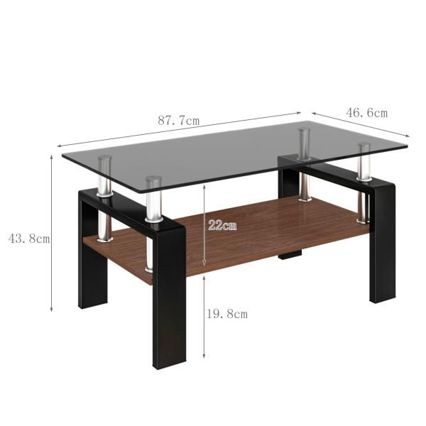 センターテーブル ガラステーブル リビングテーブル 100kg耐荷 棚付き 強化ガラス天板 MDF収納棚 アイアン おしゃれ モダン リビング ガラステーブル 爆買