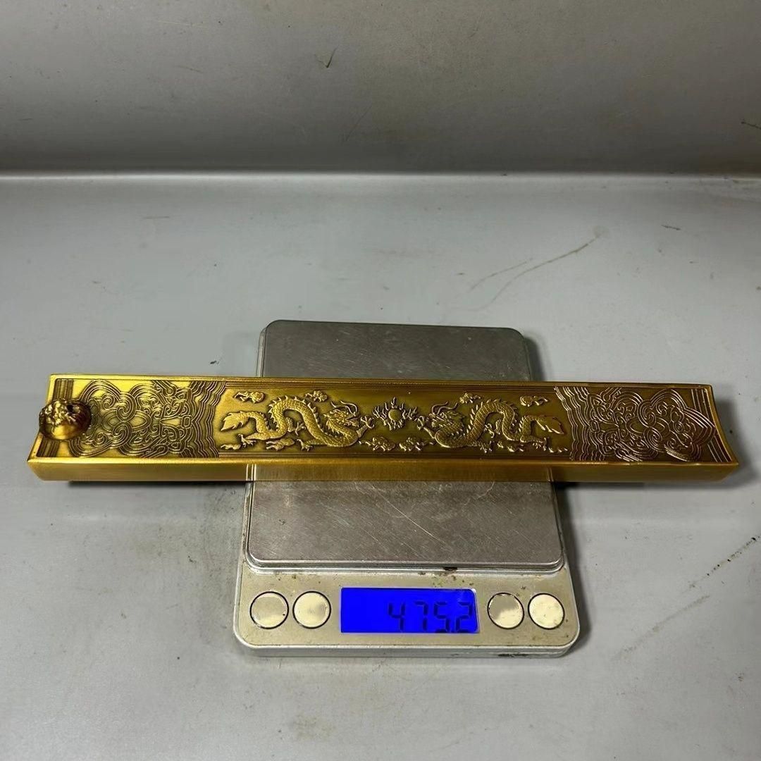 銅細工 金龍鳳縁如意 書道具 文房具 装飾品 工芸品 美術品 置物 銅細工 金龍鳳縁如意 書道具 文房具 装飾品 工芸品 美術品 置物