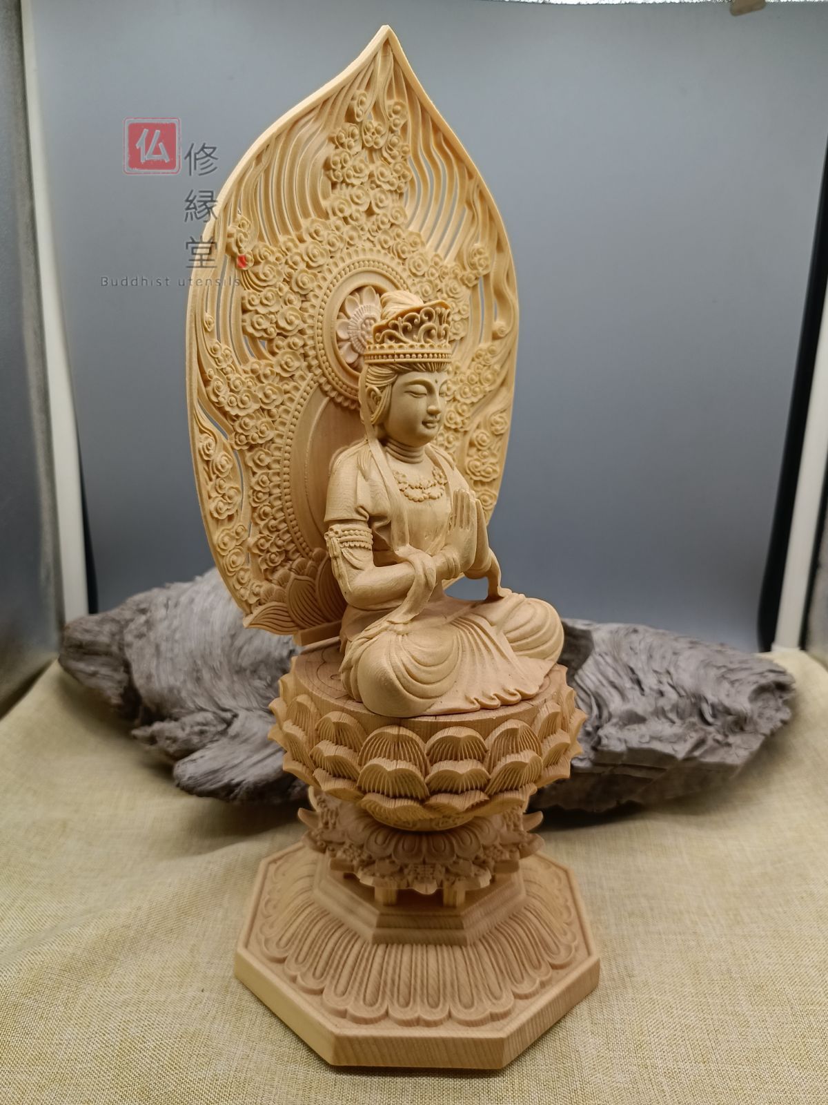 彫刻 普 賢 菩薩 仏像 古仏 特選 普賢菩薩 木彫 仏像 古美術 骨董 神鳥