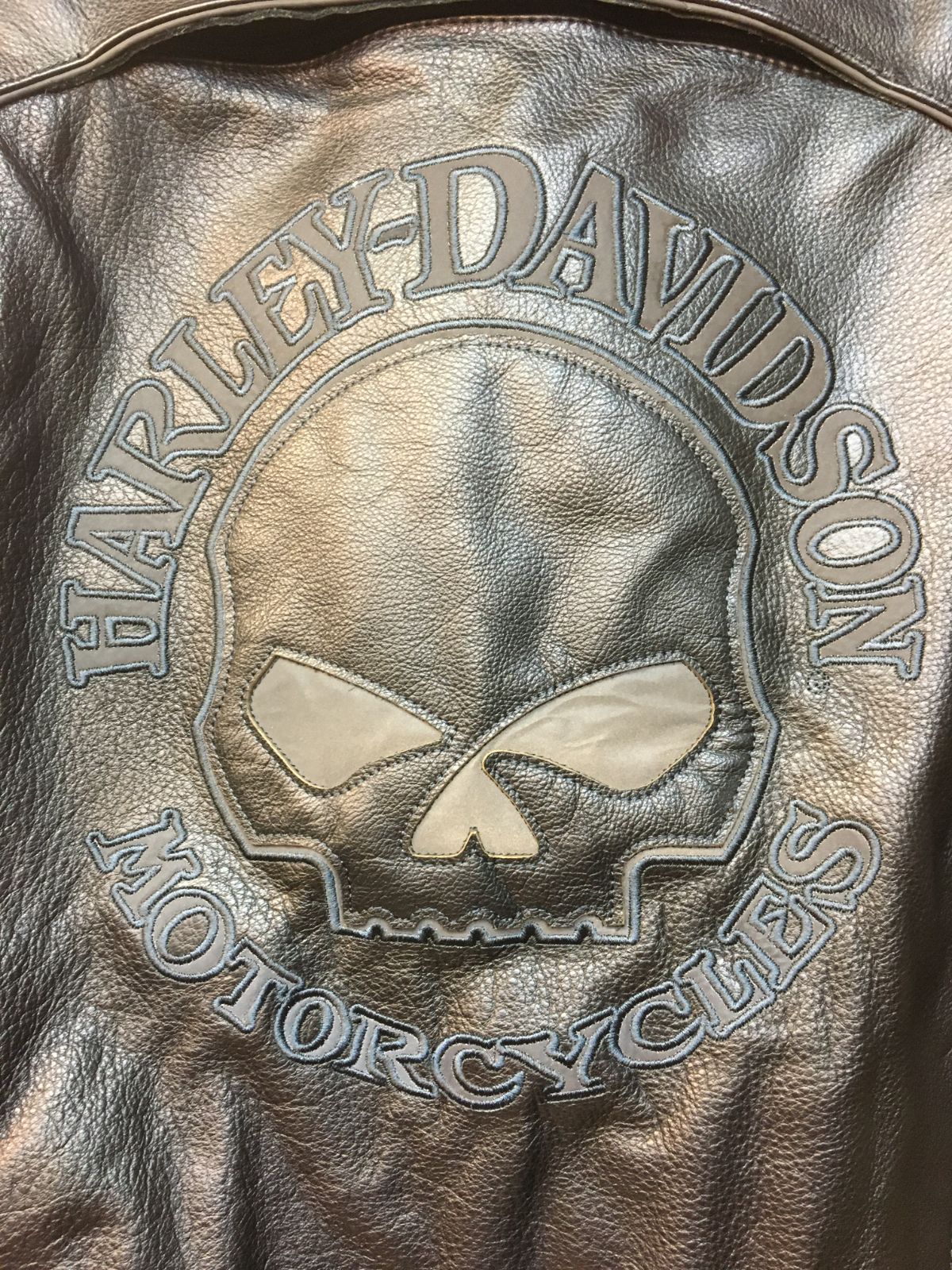 Harley-Davidson ハーレーダビッドソン レザー ライダース ジャケット バイク ウエア バイカー 刺繡 ブラック サイズS KANDAIZUMI_COM