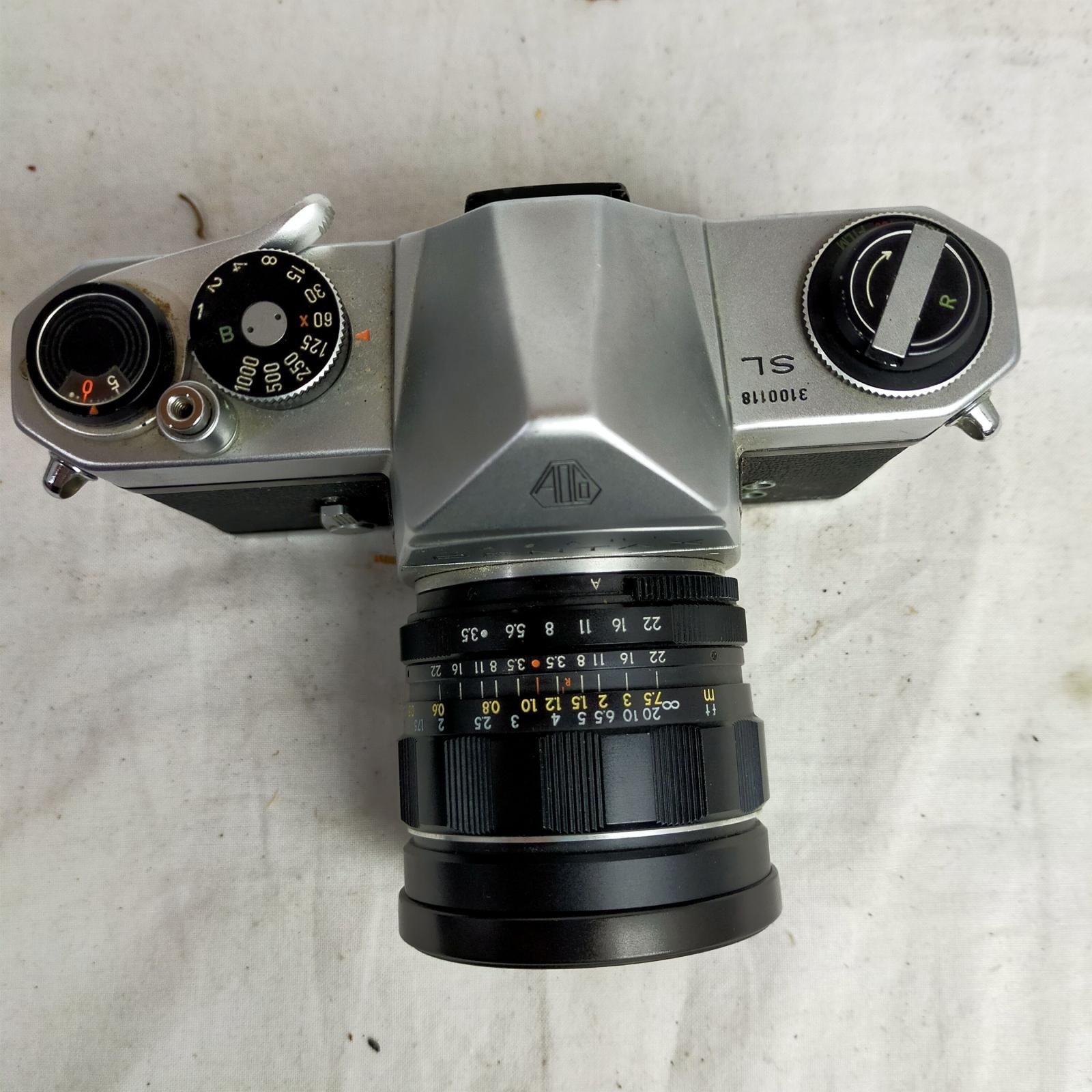 希少品☆当時物カメラ PENTAX [ SL ] 1:3.5/28 スーパータクマー 革 