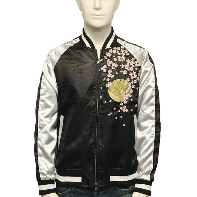 【極美品】華鳥風月  富嶽三十六景 神奈川沖浪裏  刺繍 和柄 スカジャン 3L 華鳥風月 かちょうふうげつ 富嶽三十六景 神奈川沖浪裏 柄 刺繍