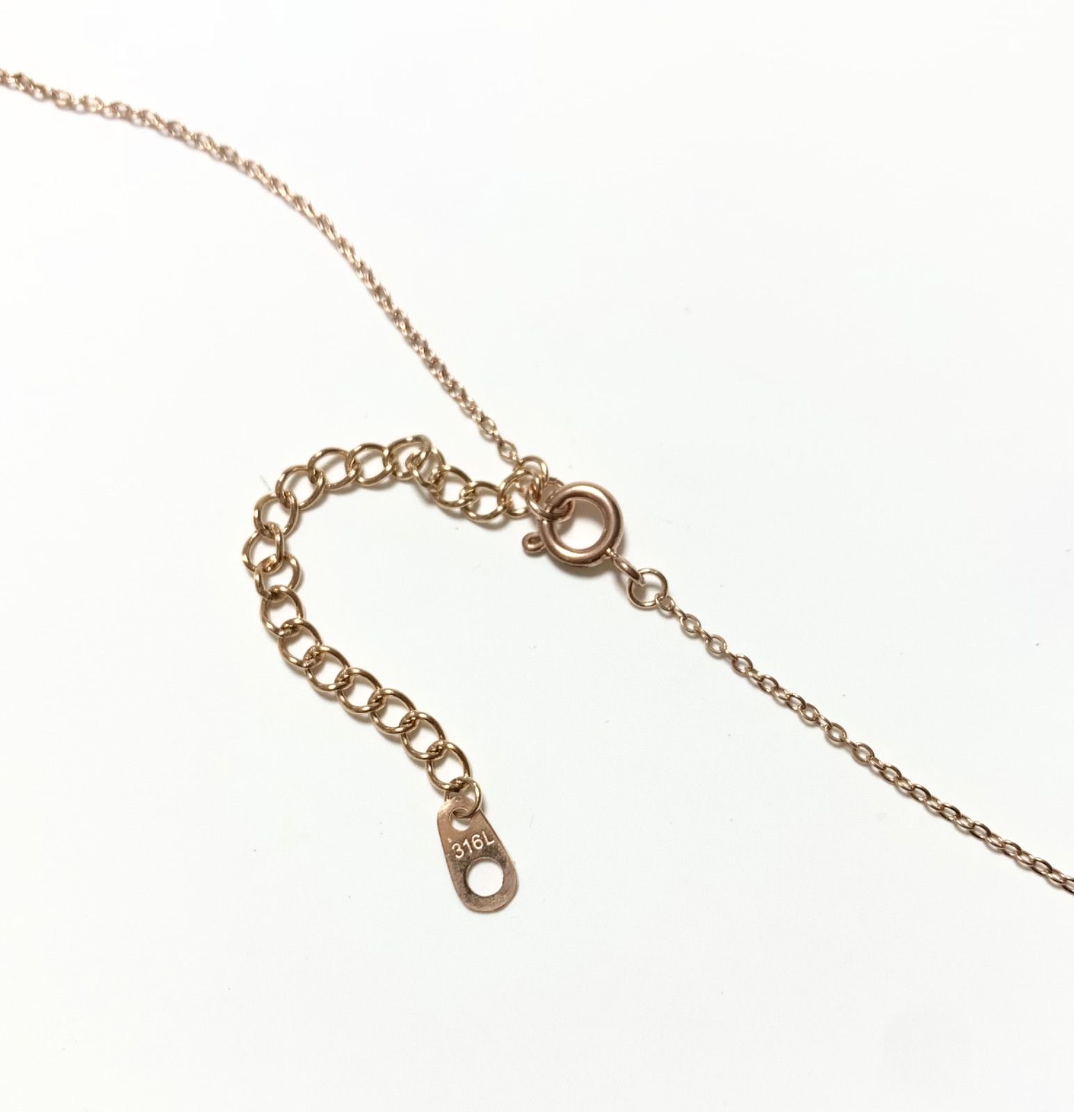 【 サージカルステンレス 316L 】 シンプル あずき チェーン ネックレス ( ピンクゴールド ) 金属アレルギー対応 / 錆びない つけっぱなし アクセサリー / ニッケルフリー / 送料無料 / ギフト ラッピング プレゼント