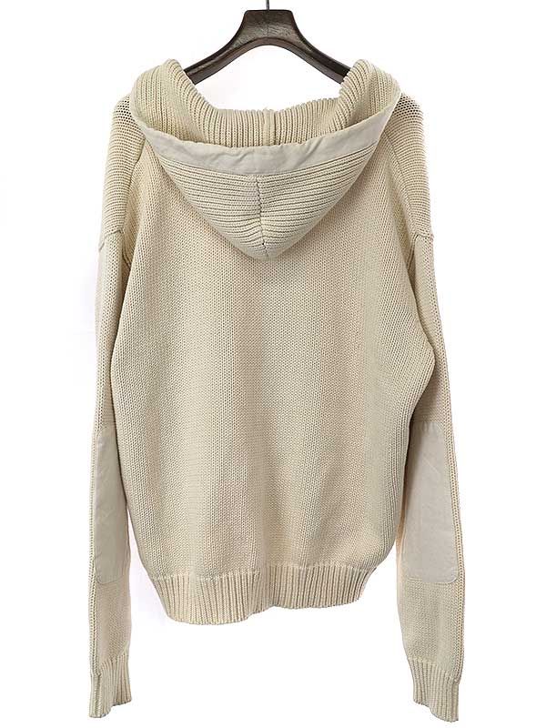 GOODENOUGH グッドイナフ レースアップニットパーカー アイボリー L