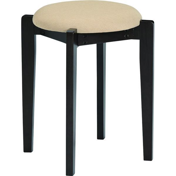 スタッキング スツール  幅40.5×奥行40.5×高さ46.5cm 円形 ファブリック 木製 完成品 〔リビング〕