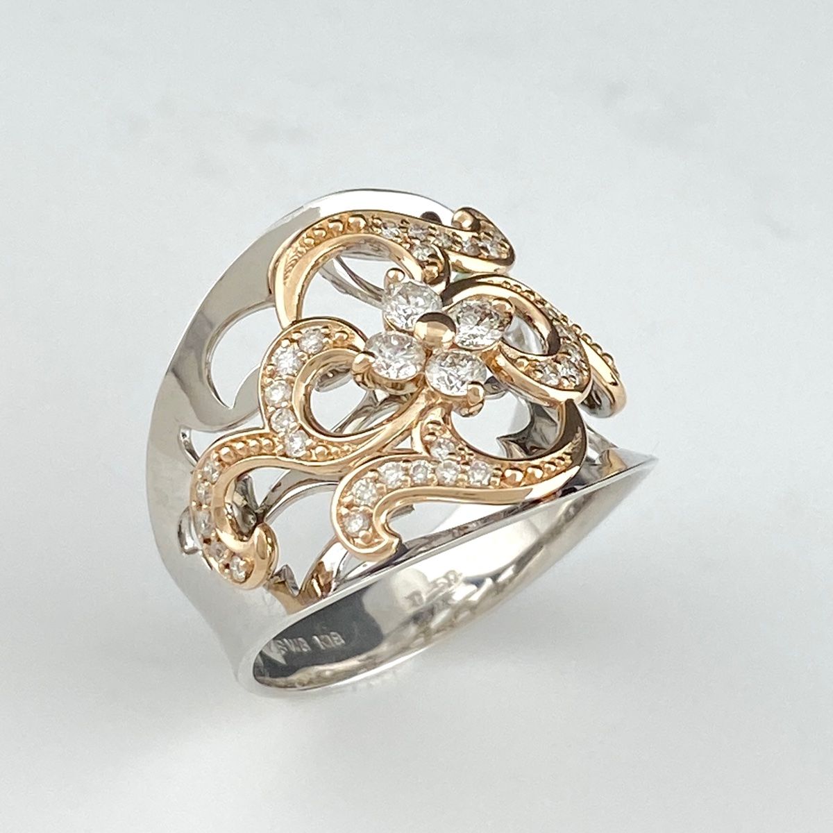 メレダイヤ デザインリング K18 ホワイトゴールド ピンクゴールド 指輪