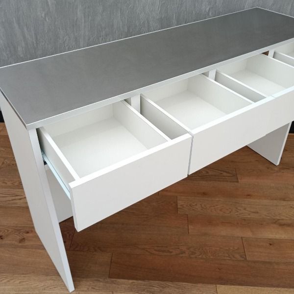 訳アリ 中古】 キッチンカウンター ホワイト ステンレストップ下段