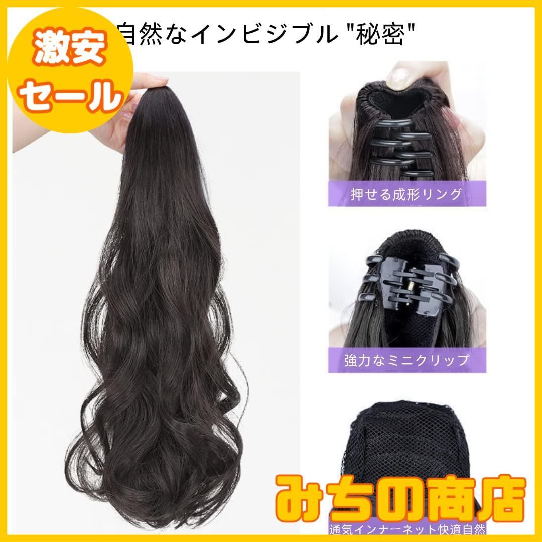 ウィッグ ヘアリング ナチュラルブラック つけ毛 簡単ヘア