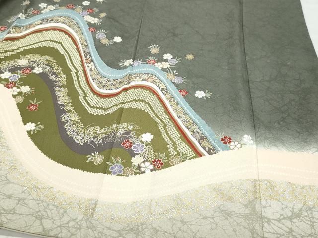 平和屋着物●訪問着　吉祥花文　金銀彩　正絹　逸品　CAAY2988vf 平和屋着物○訪問着 吉祥花文 金銀彩 正絹 逸品 CAAY2988vf 平和屋