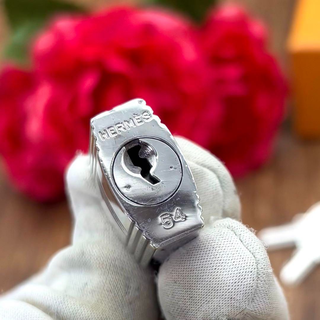 エルメス HERMÈS カデナ/南京錠　 鍵付き 美品 100番 シルバー r2021852.jpg