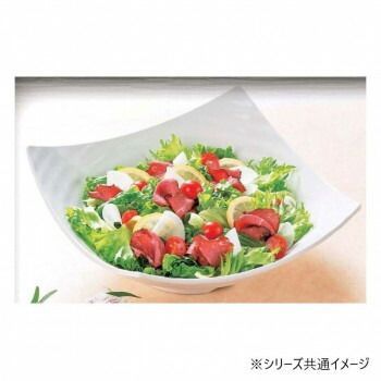 福井クラフト メラミン40cmロクロ目四方上り盛鉢ホワイト 51353890