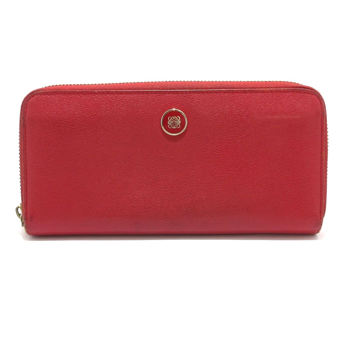 LOEWE ロエベ 長財布 アマソナ レッド ラウンドファスナー レザー