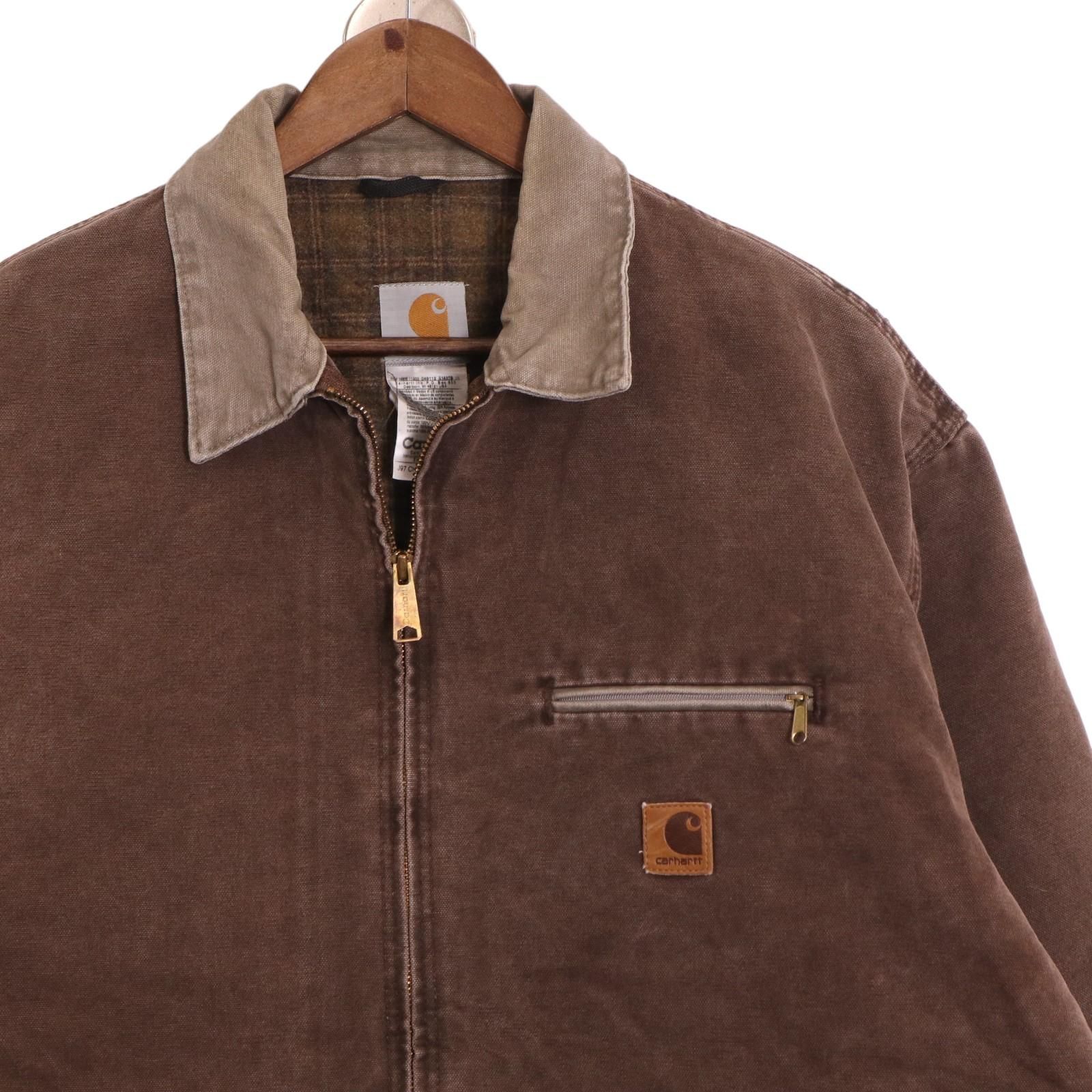 00年代 Carhartt カーハート デトロイトジャケット ワーク ダック地 ブラウン (メンズ X-LARGE) 中古 古着 A0198